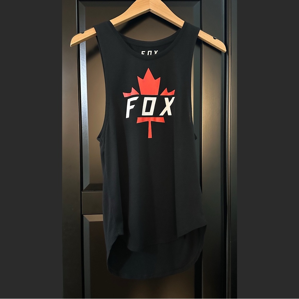 Fox Racing Black Women’s Tank with Red Maple Leaf XS